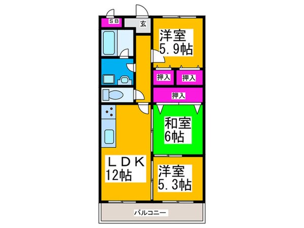 リーヴァ三日市の物件間取画像